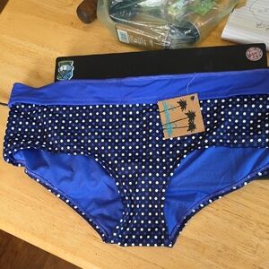Blue Polka Dot Bikini Bottoms
